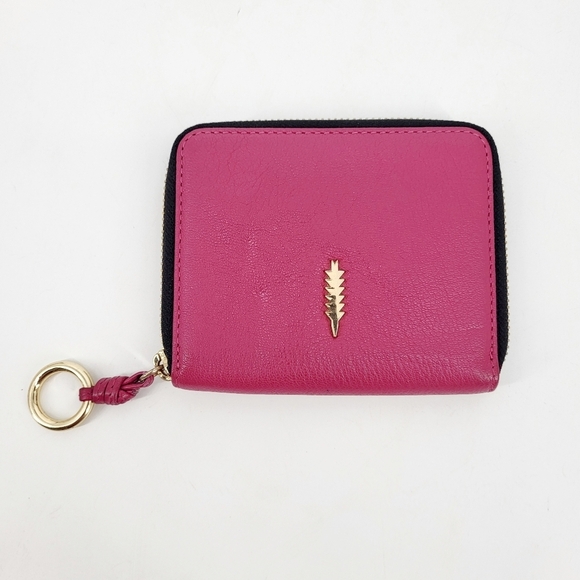 Thacker Genuine Leather Ciara Wallet Zipper Pockets Pink - Picture 1 of 6